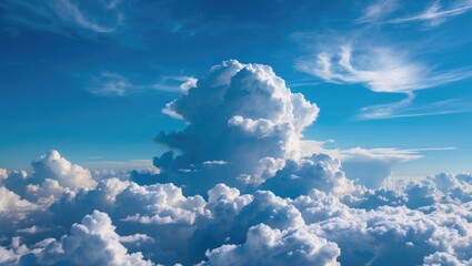 Aufkleber - Dramatic Cloud Formation Against a Bright Blue Sky with Copy Space for Text