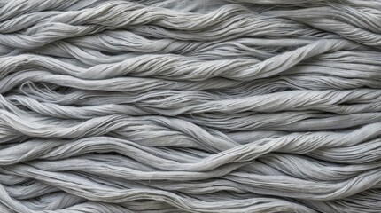 Aufkleber - Gray twisted fabric strands texture background with interwoven fibers and soft drape suitable for textile design or craft projects