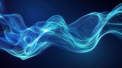Poster - Abstract Blue Flowing Lines Design