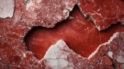 Poster - red marble texture background with cracks and geometric patterns natural stone surface design copy s