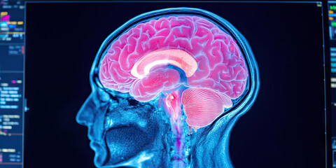 Poster - Digital Rendering of Human Brain in Profile