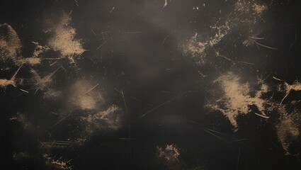 Poster - textured grunge background with dark surface and scattered light brown stains and scratches suitable
