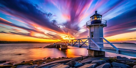 Wall Mural - Surreal Dusk at Marshall Point Lighthouse: Dreamlike Coastal Scene