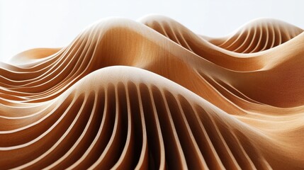 Poster - abstract brown wave curve lines designs on white background