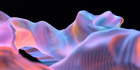 Poster - Abstract Iridescent Surface with Linear Texture