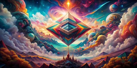 Poster - Surreal Geometric Flag Art: Creative Nation Design, Abstract Patriotism