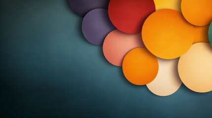 Poster - Colorful Circular Shapes on a Dark Background for Creative Design and Artistic Projects