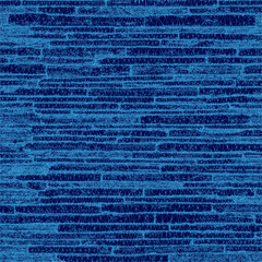 Poster - A blue brick wall with a blue pattern. The wall is made of bricks