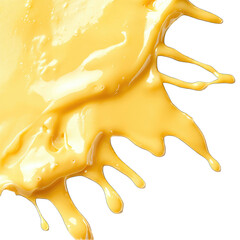 Poster - Melted cheese border isolated on transparent background