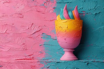 Poster - Colorful painted vase displaying artistic design and creativity in home decor