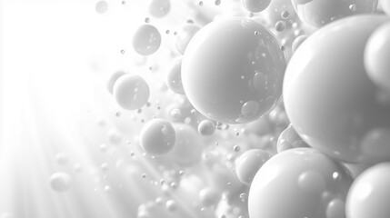 Wall Mural - abstract white background. white spheres.