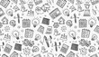© Rahmat  - Business idea doodle seamless pattern background. Business success, creative idea concept doodle drawn sketch style pattern with lightbulb, megaphone, calendar element. perfect any project