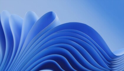 Leinwandbilder - abstract blue paper waves background with smooth curves, dynamic design, soft texture for modern graphics and web use