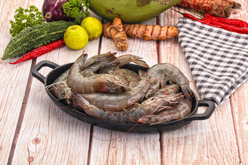 Wall Mural - Raw fresh raw wild prawn