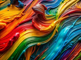 Poster - Vibrant Abstract Art Background: Colorful Strokes & Paint Texture
