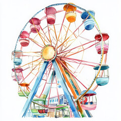 Watercolor fair illustration makes you feel happy and childlike