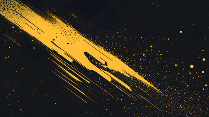 Poster - Dynamic gold streak against a dark backdrop with scattered particles