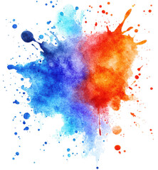 Poster - Dynamic watercolor splashes abstract art creative background vibrant colors artistic environment expressive concept