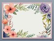 © ingalinder - Watercolor floral frame. Hand painted flowers and leaves isolated on white background. Illustration for your design