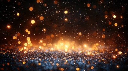Poster - A striking contrast of A black background highlighted by numerous colorful lights