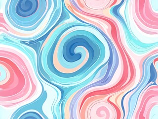 Wall Mural - Abstract Swirls: A Symphony of Pastel Hues