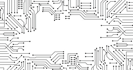 Poster - Technology background with hi-tech digital data stock illustration. 