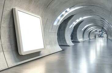 Poster - A mockup of an underground billboard, showcasing an isolated poster for advertising campaign promotion purposes