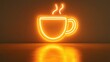 © Erisna Yolanda - Glowing neon coffee cup sign on wall