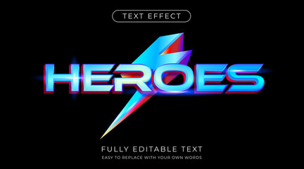 Poster - modern super hero title text effect, editable font style