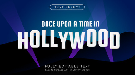 Poster - hollywood text effect at night. editable font style