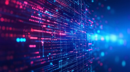 Abstract coding concept with glowing lines and symbols, symbolizing innovation and digital transformation.