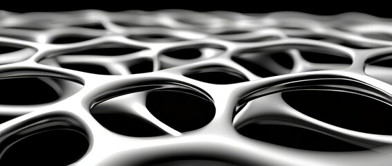 Poster - Black Oscillates within a High-Tech Panoramic Setting’ changes to ‘A High-Tech Panoramic Scene with Oscillating Black Elements