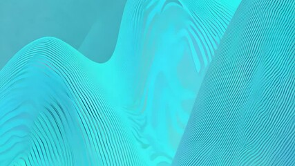 Poster - cyan background with wavy stripes animation: bright colours and dynamic motion