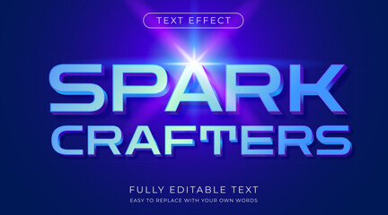 Leinwandbilder - Modern Sci-Fi text effect with light rays. Editable font style