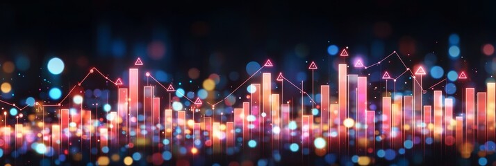 Poster - Abstract Business Data Chart Background, With Digital Graph And Visualization Analysis