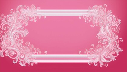 Canvas Print - white frame on pink