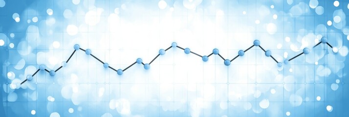 Poster - Blue Glowing Abstract Background with Upward Trending Line Graph, Representing Financial Success
