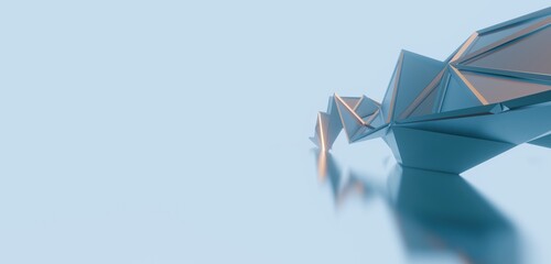 Aufkleber - Futuristic abstract background crystal building 3d render