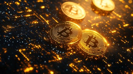 Poster - Exploring cryptocurrency trends digital finance bitcoin transactions virtual market close-up investment growth
