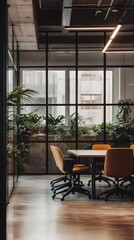 Poster - Modern Office Conference Room With Plants And Glass Walls