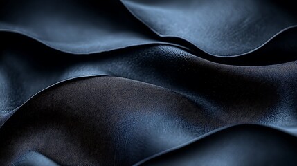 Canvas Print - Dark Blue Fabric Waves, Abstract Background Texture