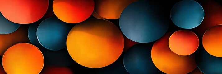 Wall Mural - Vivid orange and teal circles overlap abstractly.