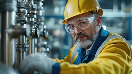 Poster - Chemical Engineer Analyzing Production Process for Enhanced Efficiency in Modern Manufacturing Environment