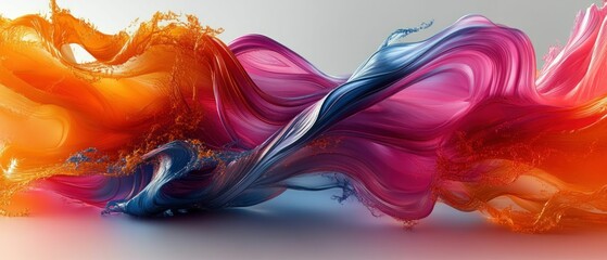 Wall Mural - Abstract vibrant paint swirls flowing dynamically