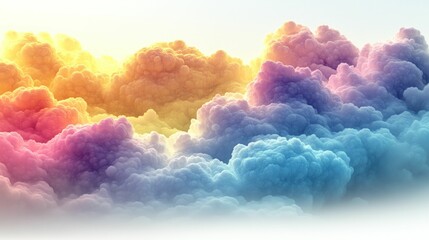 Poster - Dreamy pastel cloudscape, ethereal beauty, vibrant hues.