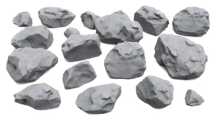Fototapete - Collection stones isolate on white background