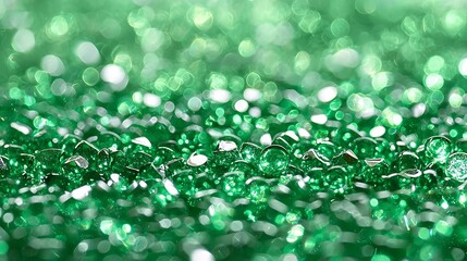 Aufkleber - Green beads sparkle; bokeh background, close-up; texture, design