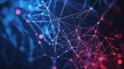 Poster - Abstract Network Connection: Blue and Red Nodes
