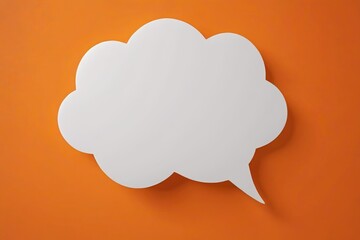 Wall Mural - there is a white speech bubble on an orange background