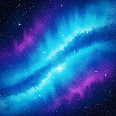 Wall Mural - abstract space background. Beautiful fantasy starry night sky, blue and purple colorful, galaxy and aurora 4k wallpaper. cosmic watercolor illustration. Colorful space background with stars.